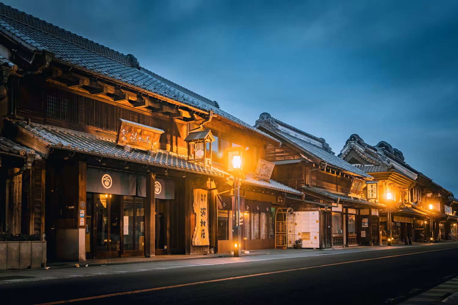 川越の蔵造りの町並み（夕景）