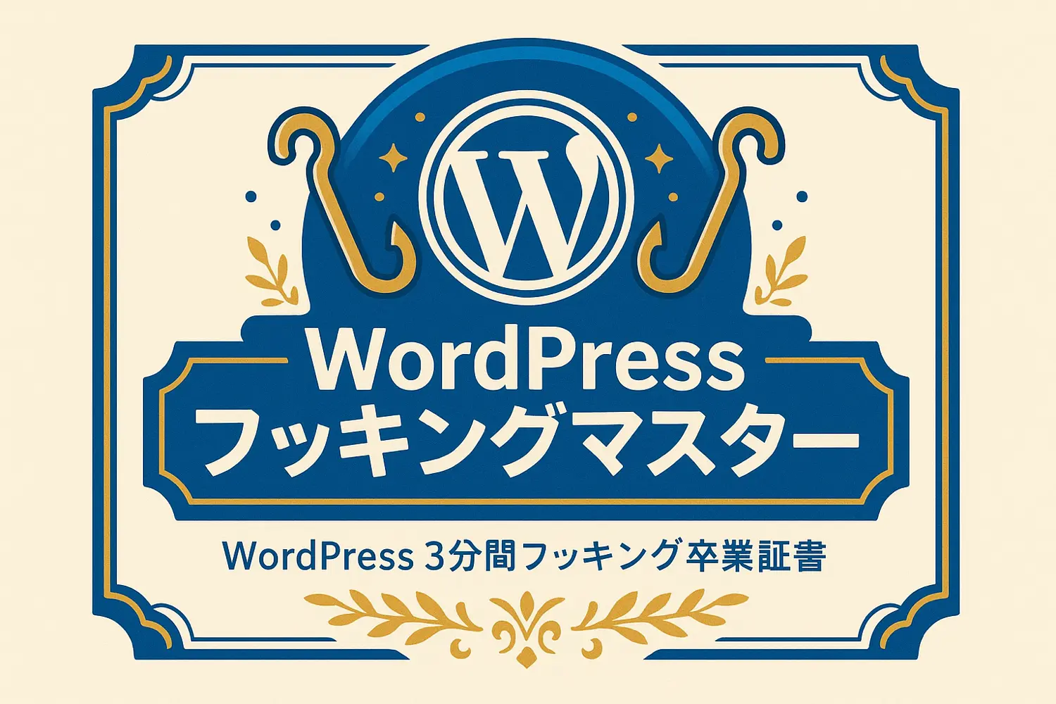 WordPressフッキングマスター認定証
