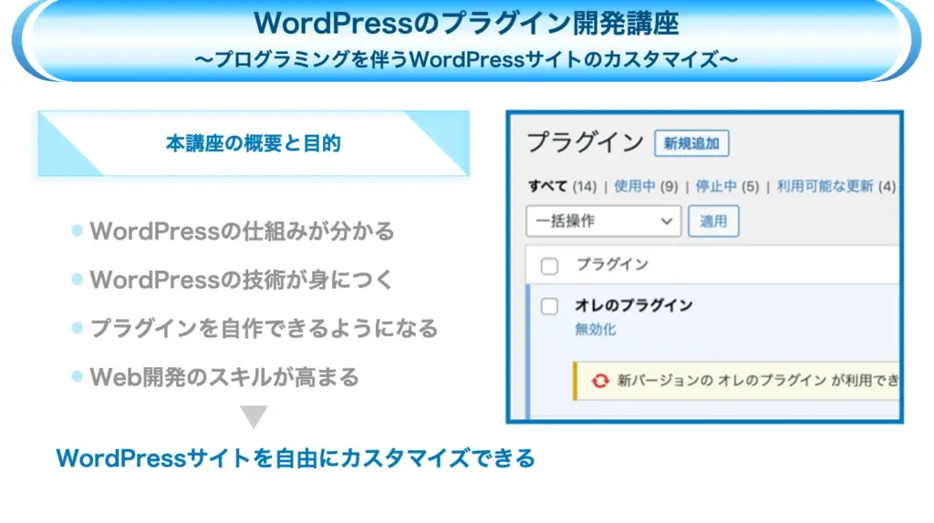 UdemyのWordPressプラグイン開発講座その１